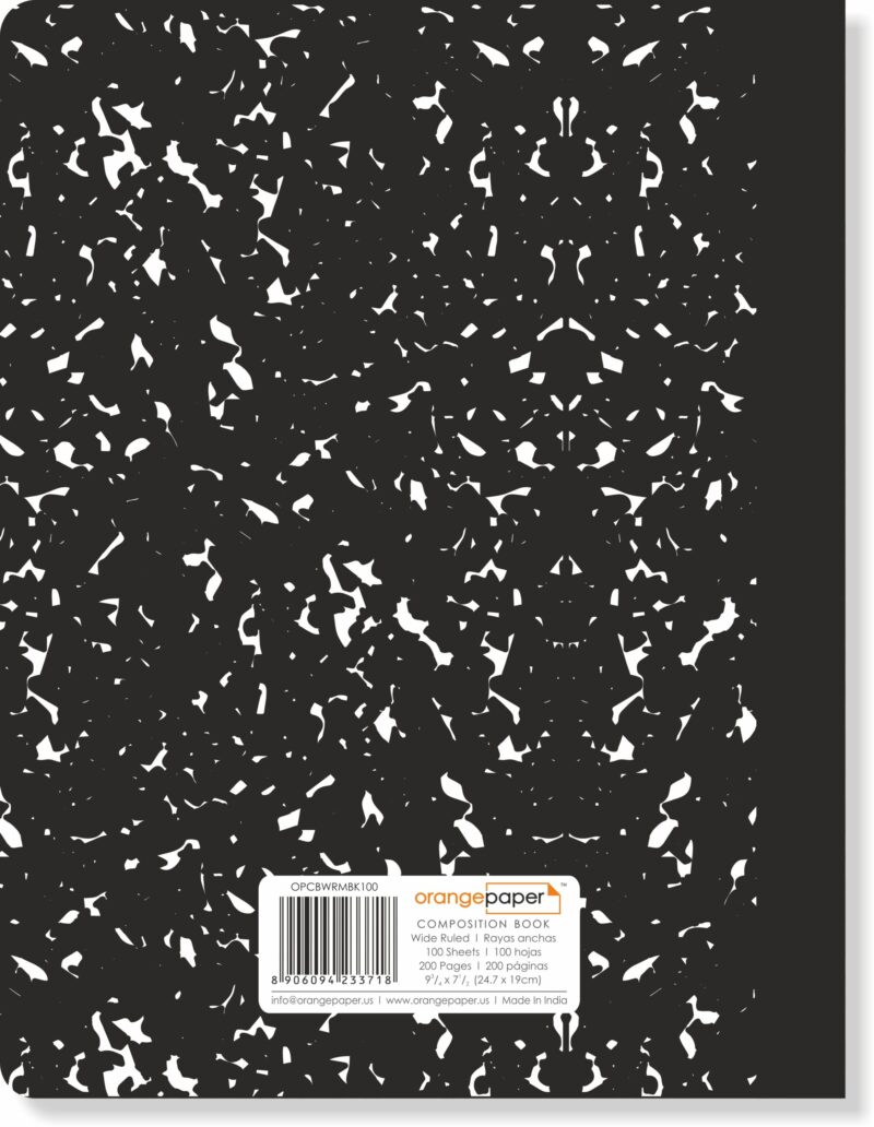 Black marble composition Book, Wide Ruled, 100 Sheets, 24.7 x 19 cm - Image 2