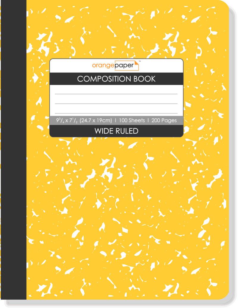 Color Marble Composition Book, Wide Ruled, 100 Sheets, 24.7 x 19 cm