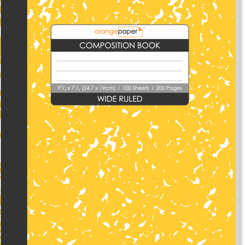Color Marble Composition Book, Wide Ruled, 100 Sheets, 24.7 x 19 cm