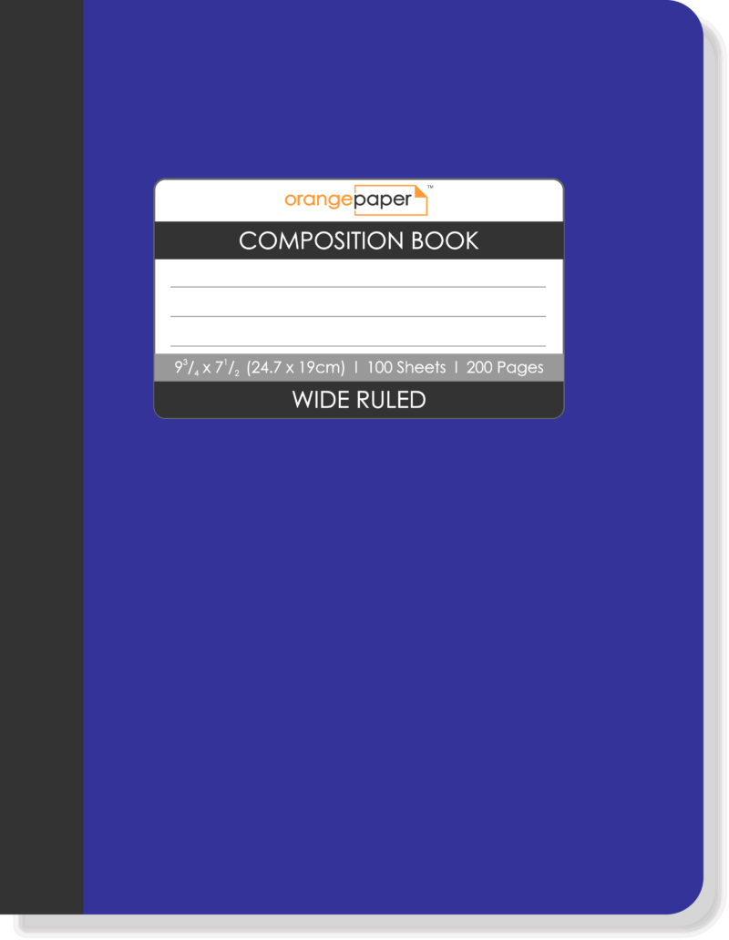 Solid Color Composition Book, Wide Ruled, 100 Sheets, 24.7 x 19 cm