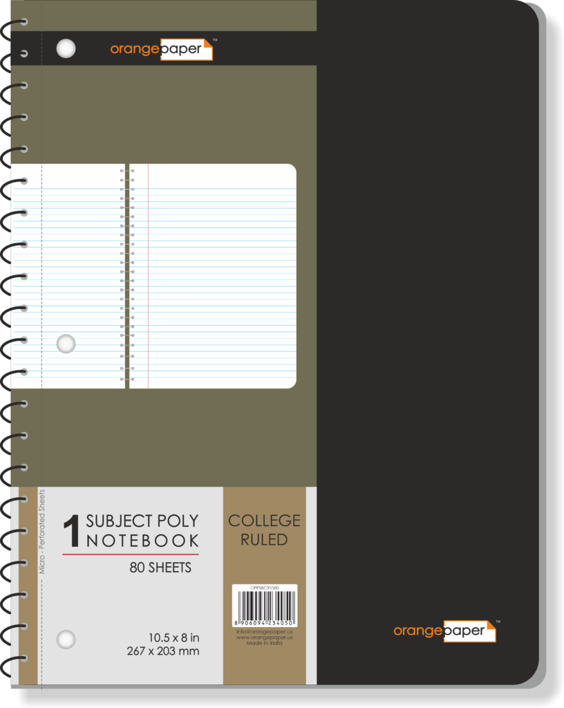 1 Subject poly notebook, college Ruled, 80 Sheets, 10.5 x 8 in - Image 2