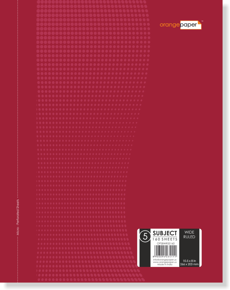 5 Subject Book, Wide Ruled, 160 Sheets, 10.5 x 8 in - Image 2