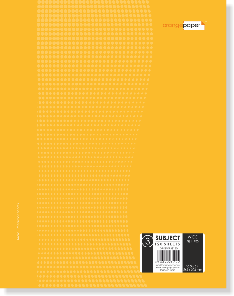 3 Subject Book, Wide Ruled, 120 Sheets, 10.5 x 8 in - Image 3