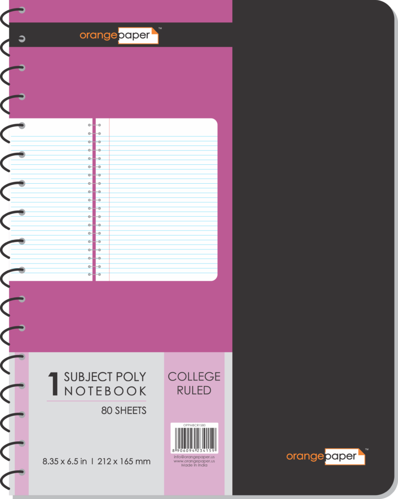 1 Subject poly memo notebook, college ruled, 80 Sheets, 8.35 x 6.5 in - Image 4