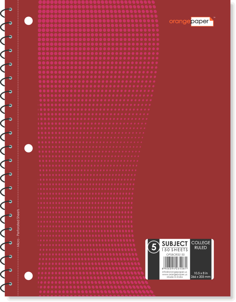 5 Subject book, college Ruled, 150 Sheets, 10.5 x 8 in - Image 3