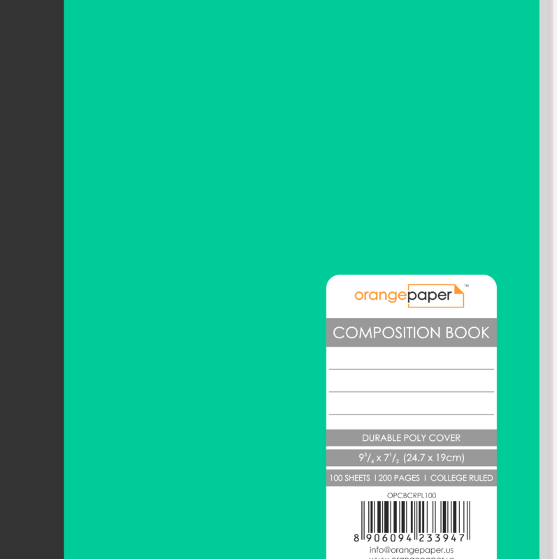 Poly Composition Book, College Ruled, 80/100 Sheets, 24.7 x 19 cm