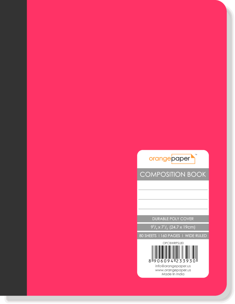 Poly Composition Book, Wide Ruled, 80/100 Sheets, 24.7 x 19 cm