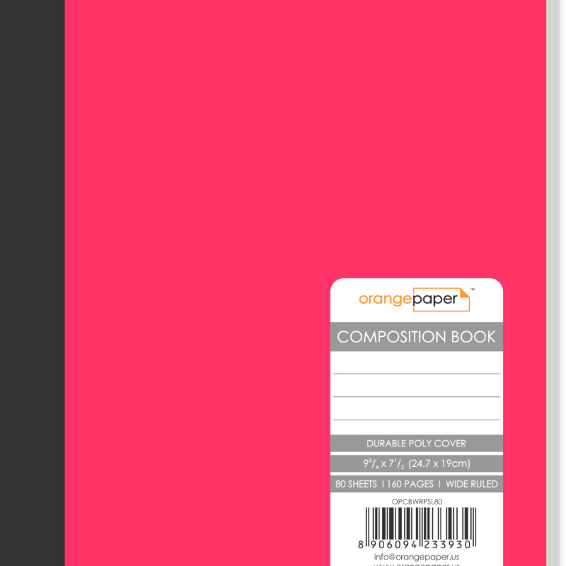 Poly Composition Book, Wide Ruled, 80/100 Sheets, 24.7 x 19 cm