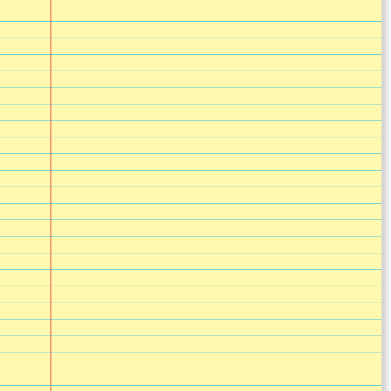 Jr.Legal pad, 80 Sheets, Yellow, 5 x 8"