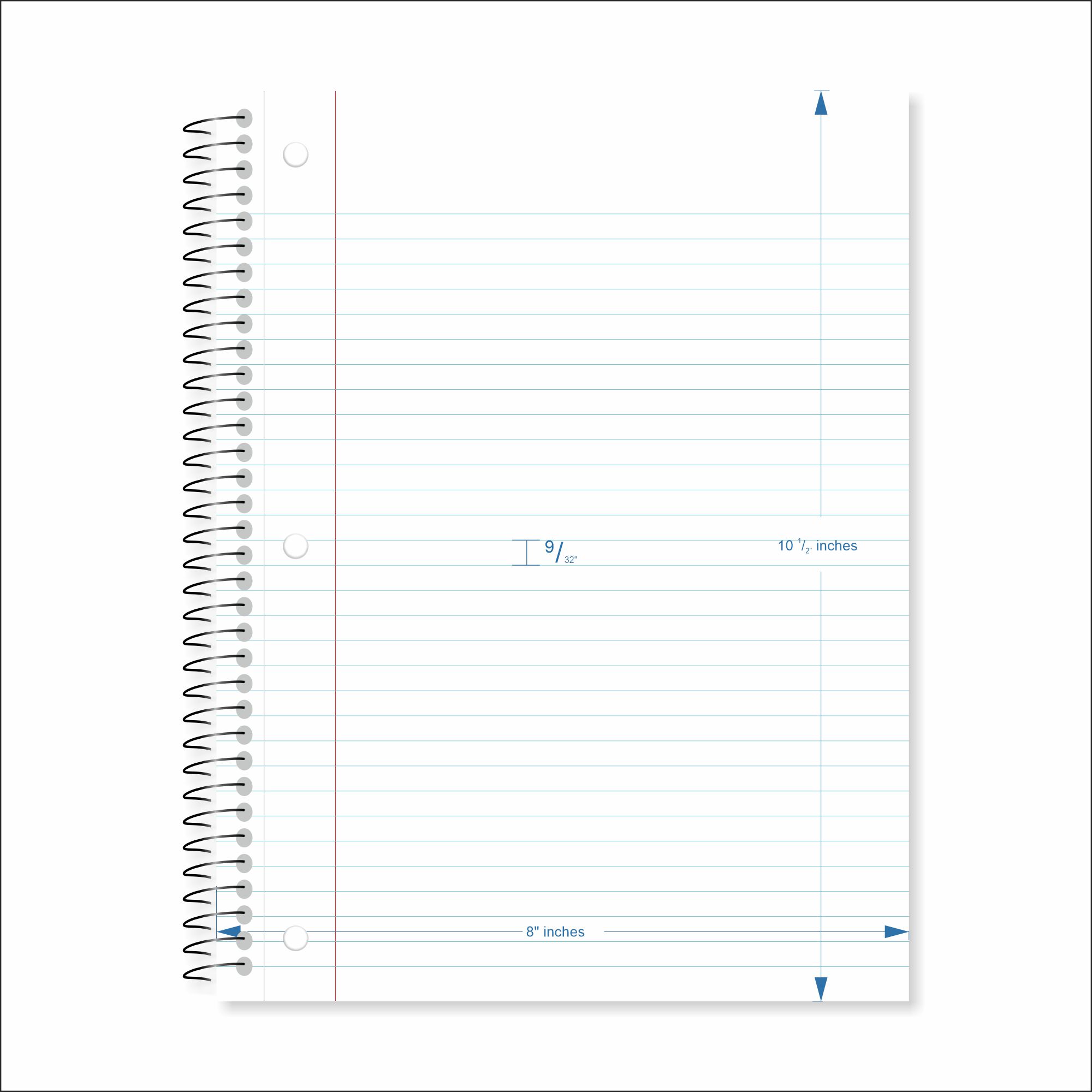 3 Subject Book, College Ruled, 120 Sheets, 10.5 x 8 in - Image 3